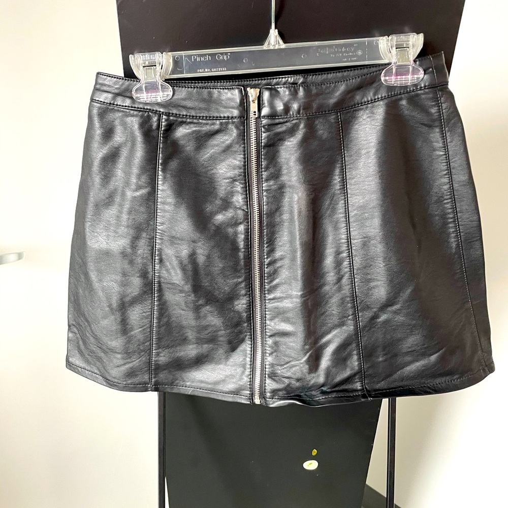 Black Leather Mini Skirt